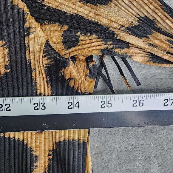 Womens Chicos Collection Leopard Print Pleated & Fringe Cardigan Top Size 2 (L) - Picture 8 of 10